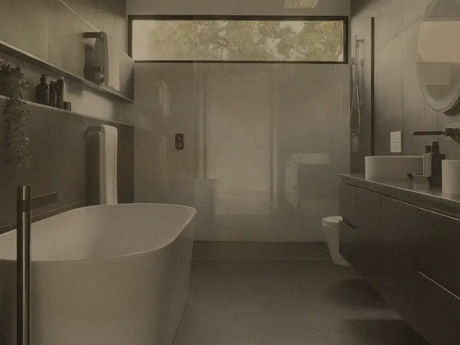 Modern bathroom before cleaning
