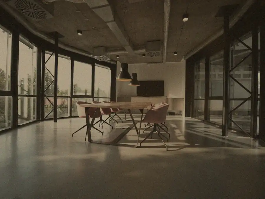 Meeting room before cleaning